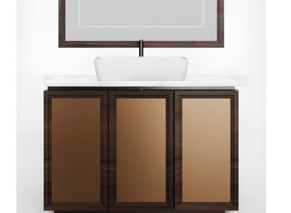 Waschbecken Estro Collezioni Italienischer brauner Badezimmerunterschrank zum