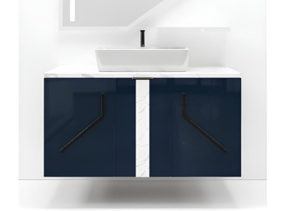 Blauer Badezimmerschrank Badezimmermöbel Regal Badezimmerschrank Holzregale