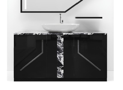 Schwarz Badezimmer Waschbecken Armaturen Badezimmer Möbel Italien Stil Neu