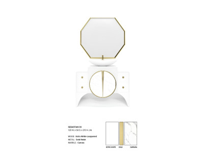 Weißer SEBASTIAN-Waschtisch Italienischer Badezimmer-Unterschrank Klassische