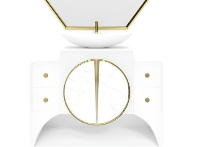 Weißer SEBASTIAN-Waschtisch Italienischer Badezimmer-Unterschrank Klassische