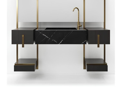 Schwarze Waschbeckenarmaturen Badezimmermöbel Italien Stil Klassische Möbel