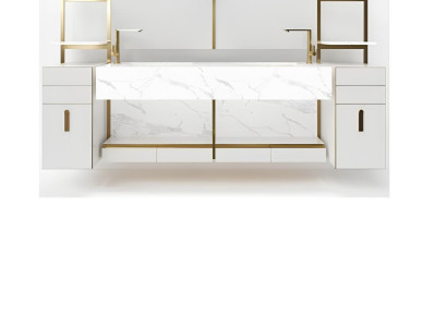 Weißes italienisches Badwaschbecken Klassisches Schrankwaschbecken Klassische