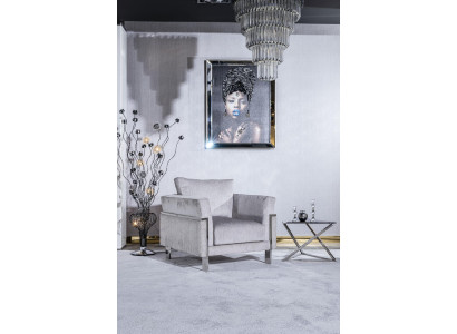 Wohnzimmer Sessel Designer Polster Stoff Textil 1er Stil Modern grau