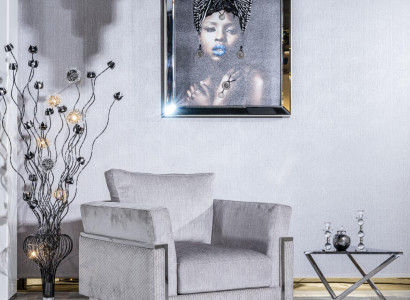 Wohnzimmer Sessel Designer Polster Stoff Textil 1er Stil Modern grau