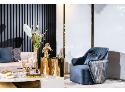 Wohnzimmer Sessel 1er Designer Polster Stoff Textil Stil Modern Schwarz