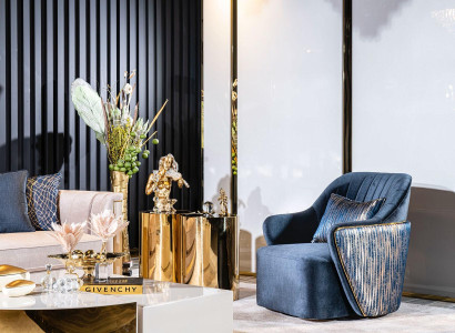 Wohnzimmer Sessel 1er Designer Polster Stoff Textil Stil Modern Schwarz