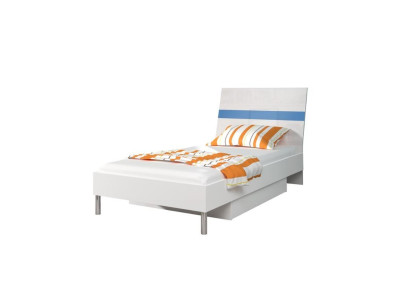 Betten Blaues Holz Design Einzelbett Hochglanz Single Kinderzimmer Bett Mädchen