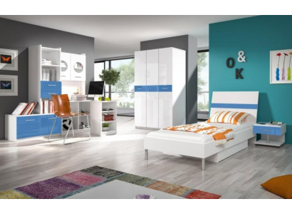 Schrank für Jugendzimmer Regal Bücherschrank Möbel Blau Regal Bücherregal 1tlg