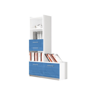 Schrank für Jugendzimmer Regal Bücherschrank Möbel Blau Regal Bücherregal 1tlg