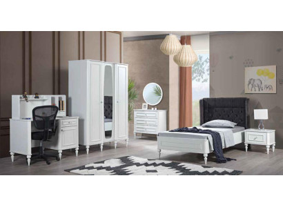 Schlafzimmer Bett Nachttisch Kleiderschrank Kommode Spiegel Neu Luxus Set 6tlg