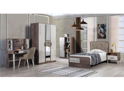 Jugendzimmer Kinderzimmer Set Schlafzimmer Schrank Bett Nachttisch Tisch 5tlg.