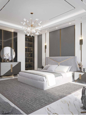 Doppelbett Luxus Betten Polster Schlafzimmer Möbel Neu Beleuchtetes Bett Design