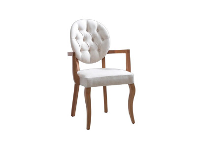 Stuhl Mit Armlehnen Polster Stühl Massiv Holz Textil Design Esszimmer Modern Neu