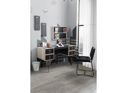 Moderner Schreibtisch Mit Jugendzimmer Wandregal Designer Möbel Schwarz Neu