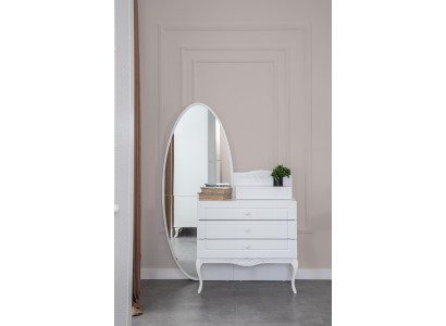 Kommode mit Spiegel Jugendzimmer Möbel Design Neu Holz Weiße Farbe