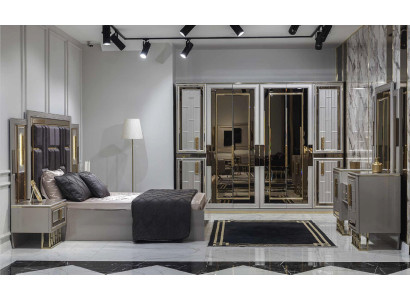 Schlafzimmer Bett Nachttisch Kleiderschrank Kommode Holz Komplettes Set 5tlg.