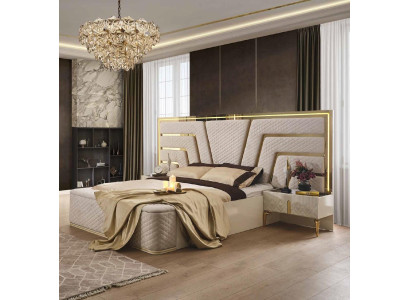 Beleuchtetes Bett Design Doppelbett Luxus Betten Polster Schlafzimmer Möbel Neu