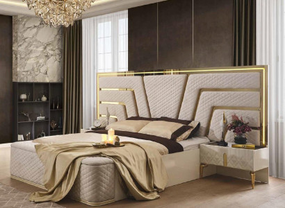 Beleuchtetes Bett Design Doppelbett Luxus Betten Polster Schlafzimmer Möbel Neu