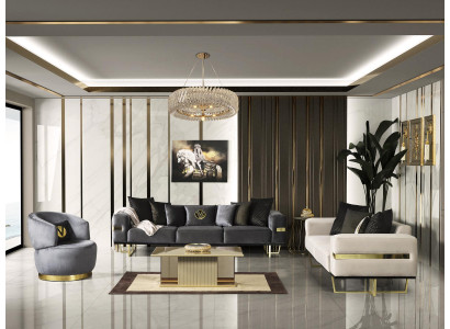 Luxus Sofagarnitur Couch Stoffsofa Möbel Einrichtung 4tlg. Set Gruppe