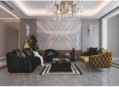 Moderner Leder-Couchtisch in Holzoptik