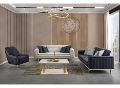 Luxus Sofagarnitur Couch Set 3+3+1+ Couchtisch Stoffsofa Sofa Möbel Sets