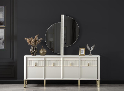 Beige Kommode Holzschrank Sideboard Kommoden Konsole Möbel xxl big