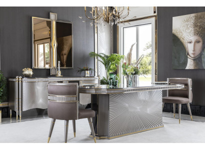 Silberner Esstisch Luxus Tische Möbel Esstische Tisch Silber Einrichtung