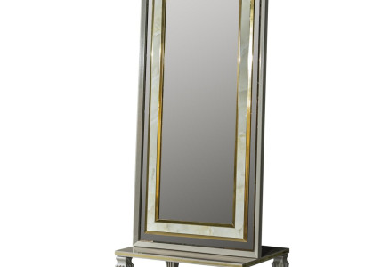 Spiegel Grau Körpergröße Modern Stehspiegel Metall Standspiegel Schlafzimmer Neu