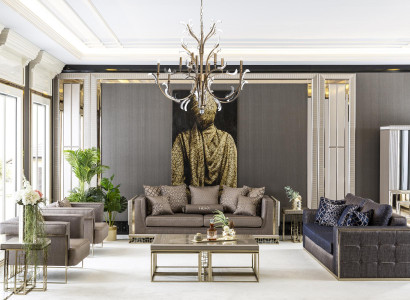 Wohnzimmer Set Braun Sofagarnitur Sesse 2x Beistelltische Couchtisch Neu 7tlg.