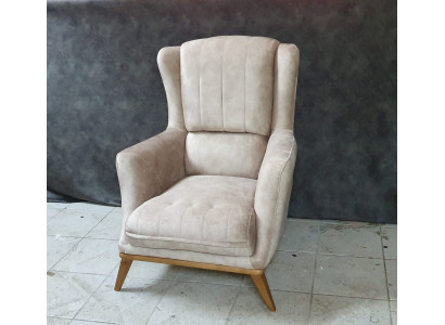 Wohnzimmer Sessel 1 Sitz Couch Polster Luxus Textil Design Holz Möbel