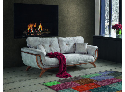 Wohnzimmer Sofa 3 Sitzer Designer Couch Polster Sofas Stoff Textil Neu