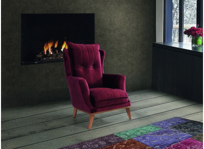 Wohnzimmer Sessel 1 Sitzer Couch Polster Sitz Design Textil Polster Stoff