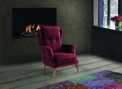 Wohnzimmer Sessel 1 Sitzer Couch Polster Sitz Design Textil Polster Stoff