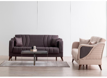 Gemütliche Sofagarnitur 3+3 Sitzer Komfortables Design für stilvolles Wohnen