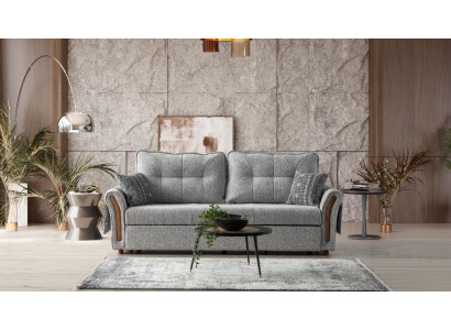 Stilvolles 3-Sitzer Sofa mit Holzarmlehnen Modernes Design für Ihr Zuhause