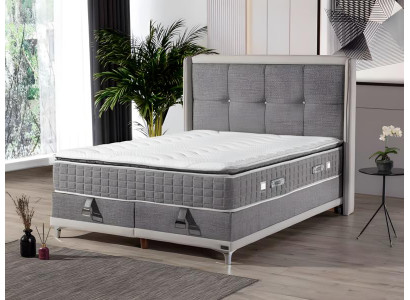 Luxuriöses Boxspringbett Stilvolles Kopfteil für höchsten Komfort und Eleganz
