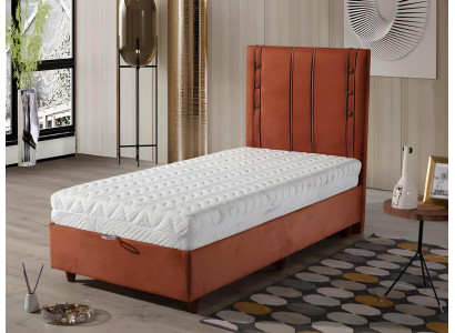 Elegantes Bettgestell mit Holzstruktur Skandinavisches Design für Komfort