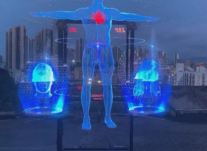 Hologramm Messe Display Werbung Reklametafel Werbefläche Produktpräsentation