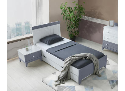 Moderner Einzelbett & Nachttisch Stilvolles Design für gemütliches Schlafzimmer