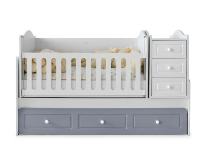 Modernes Montessori Babybett mit Schubladen und Stauraum Funktionales Design