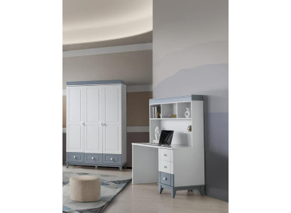 Modernes 2tlg Set mit Kleiderschrank und Schreibtisch Funktionales Design
