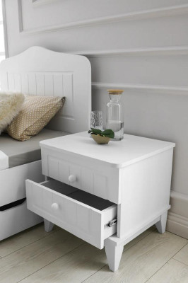 Nachttisch Modernes Design Zwei Schubladen Schlafzimmer Gästezimmer Stilvoll