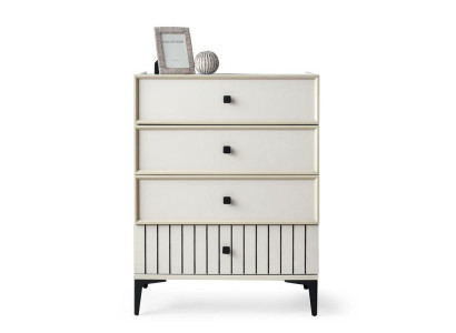 Kommode Modernes Design Elegante Schwarze Akzente Stauraum Stilvolles Möbel