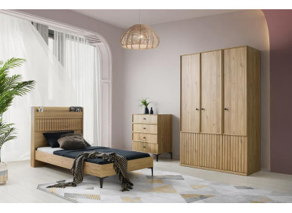 Möbelset Bett Kleiderschrank Kommode Modernes Holzdesign Stilvolles Kinderzimmer