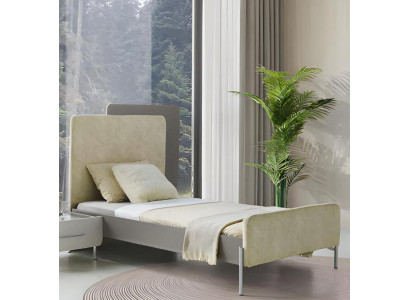 Bett Gepolstertes Kopfteil Minimalistisches Design Stilvolles Kinderzimmer