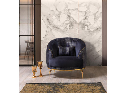 Luxus Blau Sessel Wohnzimmer Moderner Einsitzer Sessel Relax Club Möbel