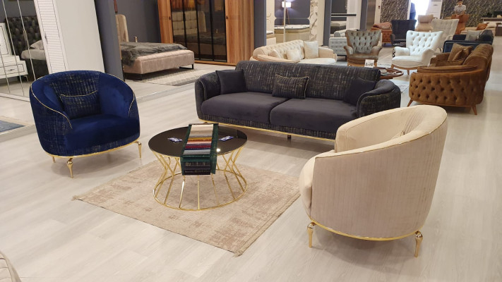 Luxus Blau Sessel Wohnzimmer Moderner Einsitzer Sessel Relax Club Möbel