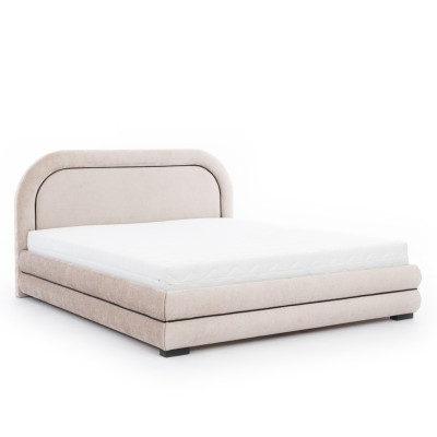 Exklusive Beige Schlafzimmer Garnitur Doppelbett Polster Nachttische