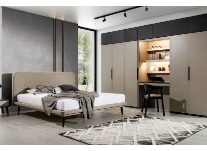 Edles Schlafzimmer Set Designer Doppelbett Kleiderschrank Nachttische